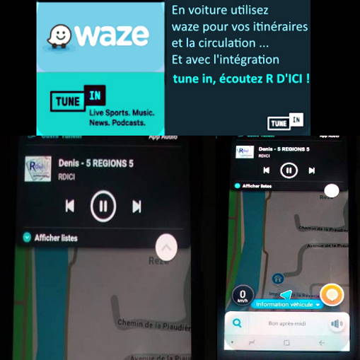 Ecouter rdici sur tunein en utilisant Waze